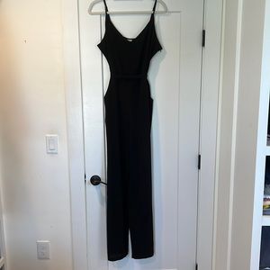 Black jumpsuit with tie waist